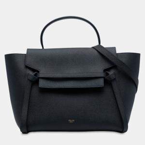 Pre Owned Celine Black Mini Grained Calfskin Belt Bag