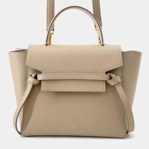 Pre Owned Celine Belt Bag Beige Leather Size Micro