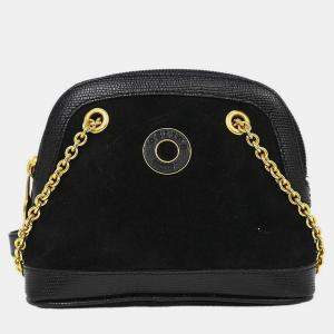 Pre Owned Celine Black Suede Shoulder Bag