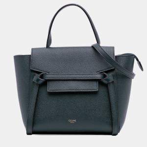 Pre Owned Celine Green Nano Grained Calfskin Belt Bag