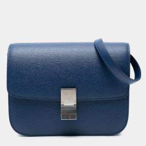 Pre Owned Celine Blue Medium Calfskin Classic Box