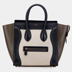 Pre Owned Celine Multicolor Mini Tricolor Calfskin Luggage Tote