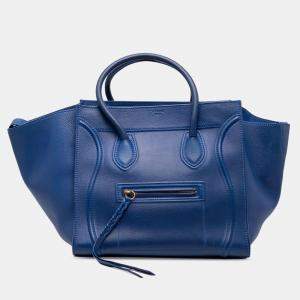 مملوكة مسبقًا Celine Blue Medium Grained Calfskin Phantom Luggage Tote