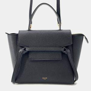 Pre Owned Celine Belt Bag Black Leather Size Nano