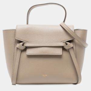 مملوكة مسبقًا Celine Beige Nano Grained Calfskin Belt Bag