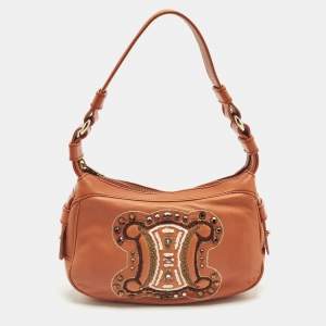 Pre Owned حقيبة كتف سيلين تريونفه كريستال برتقالي جلد