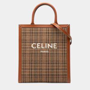 مملوكة مسبقًا Celine Brown Small Canvas Vertical Cabas Satchel
