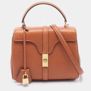 Pre Owned Celine 16 Seize Small Handbag Leather Women'S Brown
