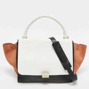 مملوكة مسبقًا Celine Trapeze Medium Tricolor Leather and Suede Top Handle Bag