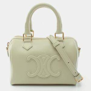 مملوكة مسبقًا Celine Small Boston Cuir Triomphe Handbag Leather Green