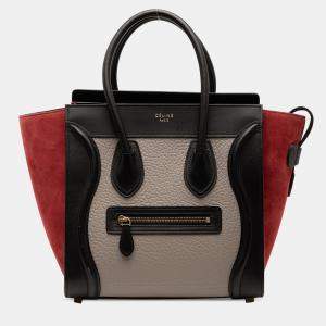 مملوكة مسبقًا حقيبة سيلين بنية صغيرة ثلاثية الألوان من الجلد لاغج توتج