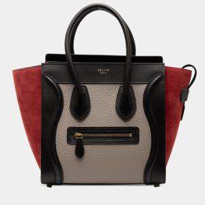 مملوكة مسبقًا حقيبة سيلين بنية ميكرو ثلاثية الألوان من الجلد لاغج توتج