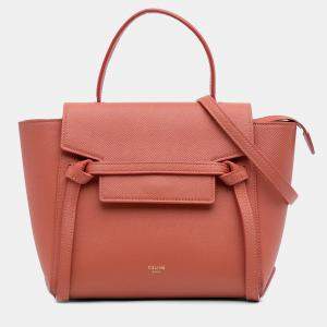 مملوكة مسبقًا Celine Orange Nano Grained Calfskin Belt Bag