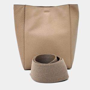 Pre Owned Celine Beige Leather Sangle Bag Small