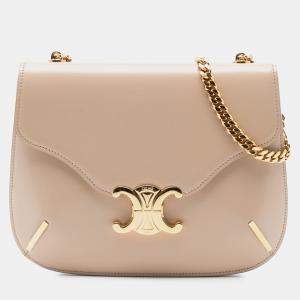 مملوكة مسبقًا حقيبة كروس بودي سلسلة كلير بيساس تريومف جلد براق بني تين سيلين