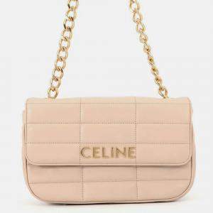 مملوكة مسبقًا حقيبة كتف سلسلة سيليين لون بيج جلد أمونو كروما