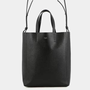 Pre Owned Celine Vertical Cabas Tote Black Leather Size Small