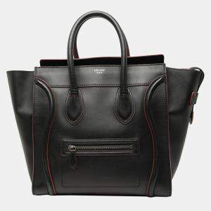  مملوكة مسبقًا Celine Black Mini Bicolor Smooth Calfskin Luggage Tote