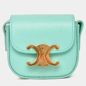 Pre Owned حقيبة كروس بودي ميني كلود جلد سيليين 2021 بلون تيل