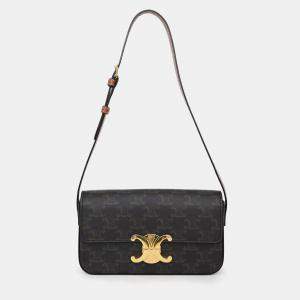 مملوكة مسبقًا Celine 2021 Brown Canvas/Leather Triomphe Claude Shoulder Bag