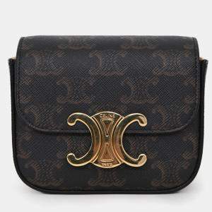 مملوكة مسبقًا Celine 2021 Brown Canvas/Leather Triomphe Mini Claude Crossbody