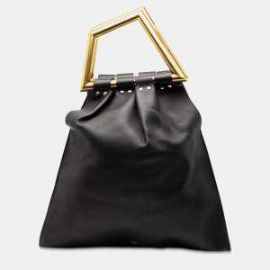 مملوكة مسبقًا Celine Black Leather Open Triangle Sac Handbag
