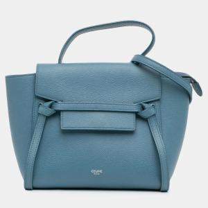 مملوكة مسبقًا Celine Blue Nano Grained Calfskin Belt Bag