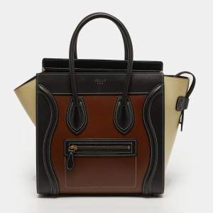 مملوكة مسبقًا Celine Luggage Micro Tricolor Leather Tote