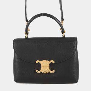 مملوكة مسبقًا Celine Teen Nino Shoulder Bag Black Calf Leather