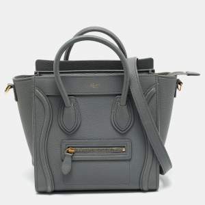مملوكة مسبقًا Celine Luggage Nano Grey Leather Tote