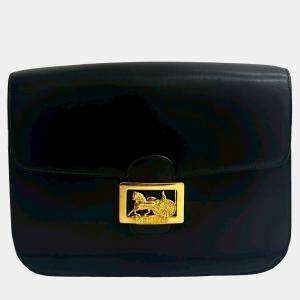 مملوكة مسبقًا Celine Black Calfskin Horse Carriage Crossbody