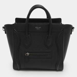 مملوكة مسبقًا Celine Luggage Nano Black Leather Tote