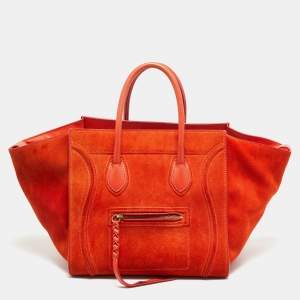 مملوكة مسبقًا Celine Phantom Luggage Medium Orange Suede Tote
