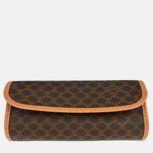 مملوكة مسبقًا Celine Brown Coated Canvas Macadam Cosmetic Pouch