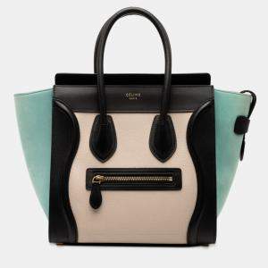 Pre Owned حقيبة أمتعة ميكرو جلد ثلاثي الألوان بني سيلين