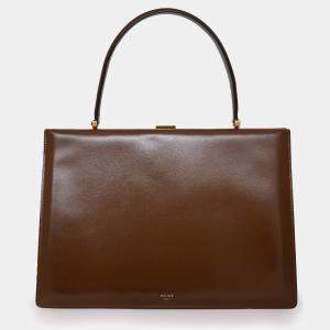 مملوكة مسبقًا Celine 2017 Brown Leather Medium Clasp Bag