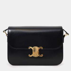 مملوكة مسبقًا Celine Black Shiny Calfskin Classique Triomphe Shoulder Bag