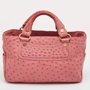 مملوكة مسبقًا Celine Boogie Pink Ostrich Tote