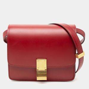 Pre Owned Celine Red Small Calfskin Classic Box