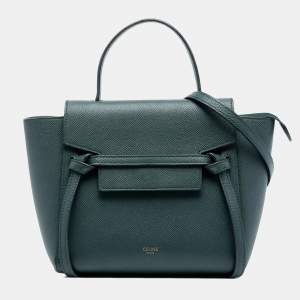 Pre Owned Celine Green Nano Grained Calfskin Belt Bag