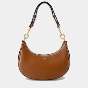 Pre Owned Celine Ava One Shoulder Bag Tan Leather Size Medium