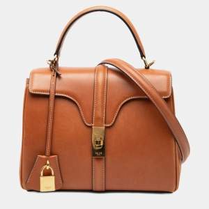 Pre Owned Celine Brown Small Leather 16 Satchel