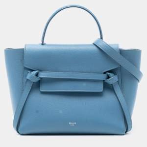Pre Owned Celine Blue Micro Grained Calfskin Belt Bag