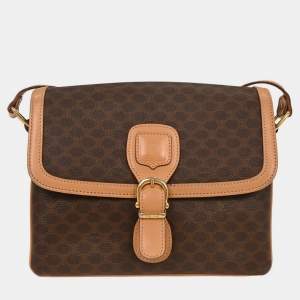 Pre Owned Celine Brown PVC Macadam Shoulder Bag