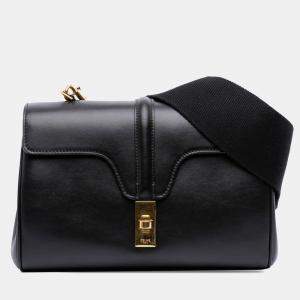 Pre Owned Celine Black Teen Smooth Calfskin Soft 16 Crossbody