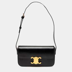 Pre Owned حقيبة كتف سيلين كلود تريومف جلد عجل لامع أسود