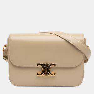 Pre Owned Celine Brown Classique Shiny Calfskin Triomphe Crossbody