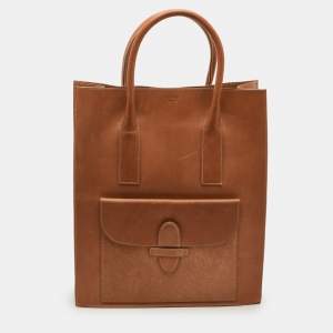 Pre Owned Celine Linda Tan Leather Shopper Tote