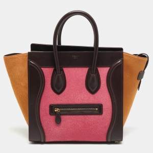مملوكة مسبقًا Celine Luggage Mini Tricolor Calf Hair and Leather Tote