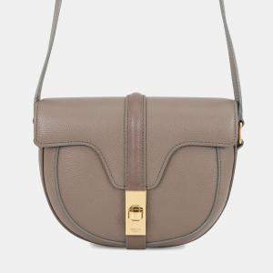 مملوكة مسبقًا Celine Buzas 16 Seze Greige Leather Size Small